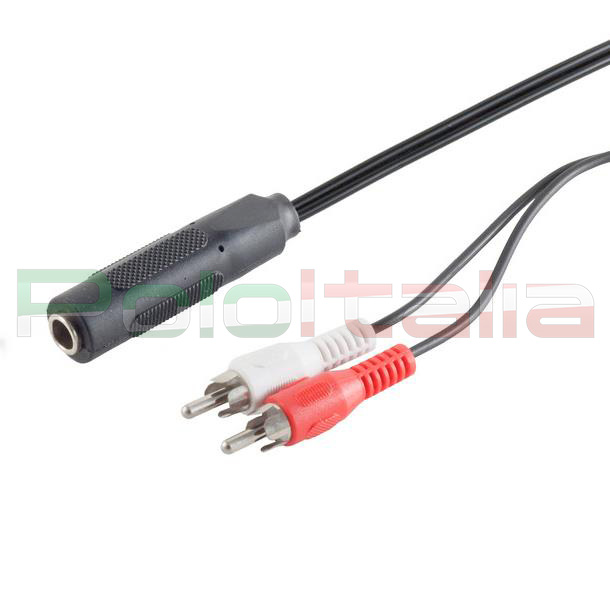 Cavo audio da JACK 6,3 a RCA adattatore per cuffie chitarra microfono casse hifi