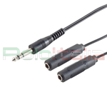 0,2 Metri Cavo Sdoppiatore Audio JACK 6,3mm 1x Maschio / 2x Femmina