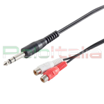 0,2 Metri Cavo Audio 1x JACK 6,3mm Maschio / 2x RCA Femmina