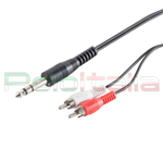 1,5 Metri Cavo Audio 1x JACK 6,3mm Maschio / 2x RCA Maschio