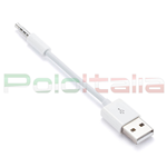 0,1 Metri Cavo USB 2.0 Tipo A Maschio / Audio JACK 3,5mm Maschio Bianco