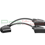 0,2 Metri Cavo Sdoppiatore SCART 21 pin 1x Maschio / 2x Femmina