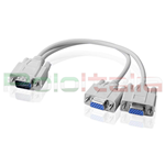 0,2 Metri Cavo Sdoppiatore VGA 15 pin S-VGA 1x Maschio / 2x Femmina