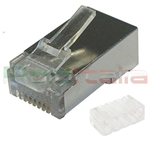 10 Pezzi Connettore modulare RJ45 (8P8C) con inseritore Schermato FTP Cat. 6 plug per cavo tondo di Rete Ethernet lan