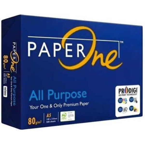 A5-1 - 1x Risma da 500 Fogli di Carta A5 PaperOne All Purpose 80gr