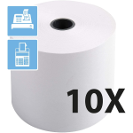 10 Rotoli in carta termica omologata 57x30 metri | Rotolini per Registratore di Cassa, scontrino e stampanti termiche
