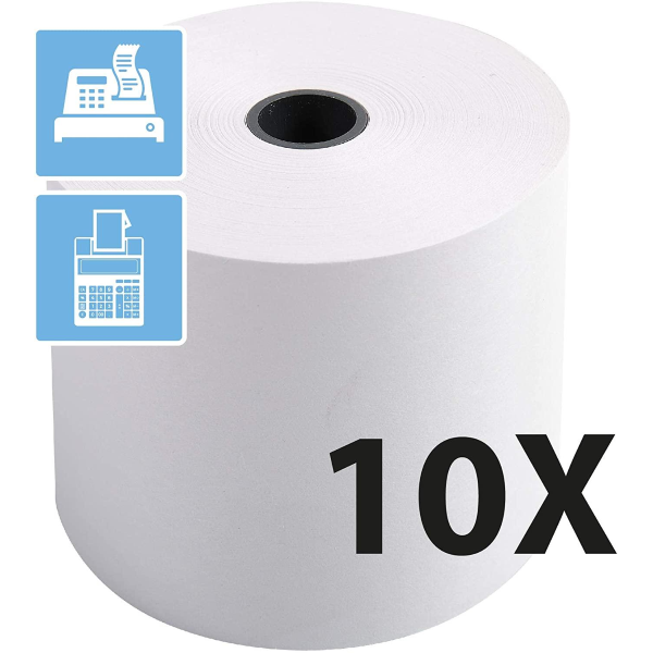 100 Rotoli in carta termica 57x20 metri | Rotolini per stampanti Pos e  Carte di Credito (57mm x 20 metri - Bianco - 100 rotoli)