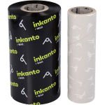 Ribbon a base cera Wax ARMOR Inkanto AWR1 misura 110x300 metri Ink IN | Rotolo nastro carbongrafico Foil Nero per stampante ed etichettatrice Flat Head